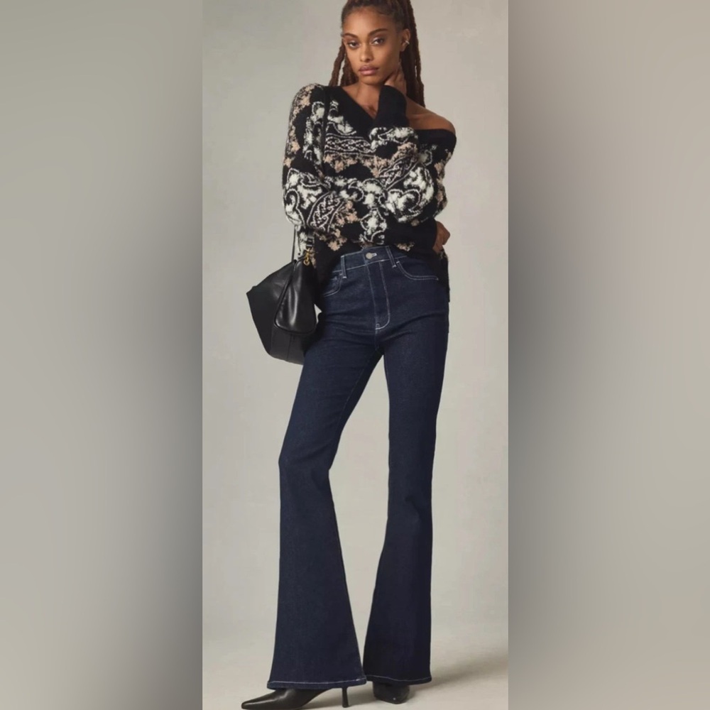 NWOT $140 ANTHROPOLOGIE PILCRO Jeans Womens 30x31” The Icon Flare High Rise Blue